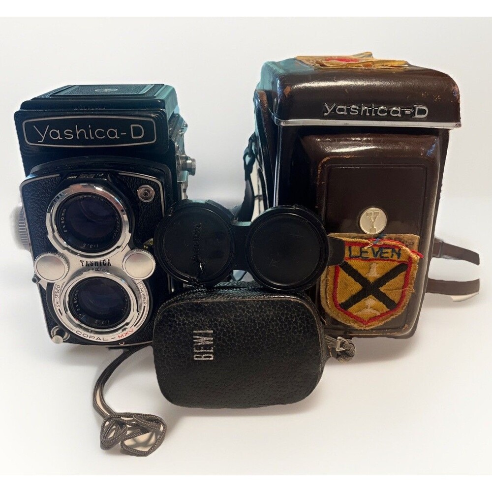 Yashica-D Twin Lens Reflex TLR Camera Yashikor 80mm f/3.5 w/ Case&meter,VINTAGE